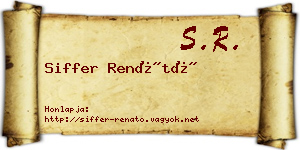 Siffer Renátó névjegykártya